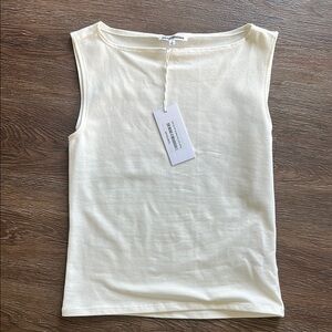 Reformation Cream Fitted Tank Top